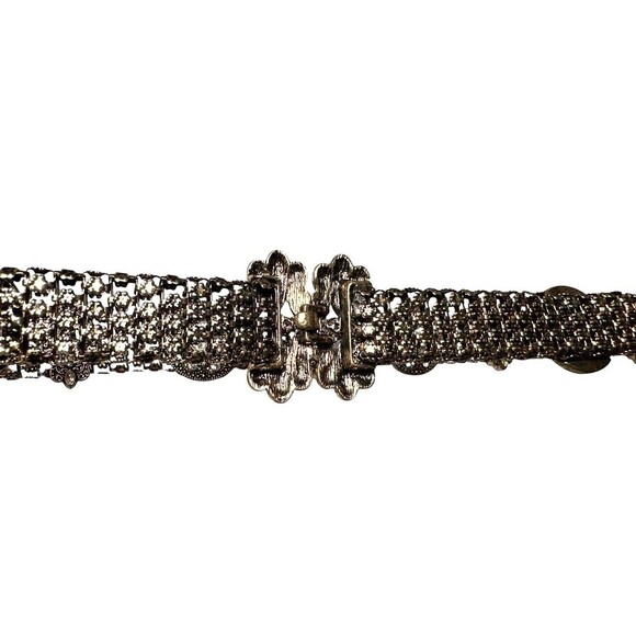 Vintage 90s womens belt ornate filigree bronze art deco size small maximalist main image 5